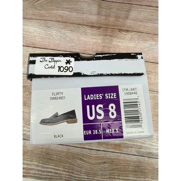 DV Dolce Vita Flirty Black Square Toe Loafers Slip On Shoes DW624921 Womens 8 - Picture 8 of 8